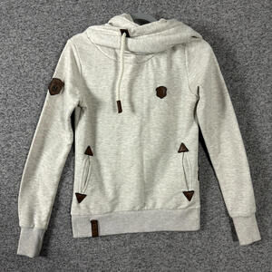 Naketano Women's Size Small Beige Cowl Neck Pullover Jumper Sweater